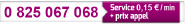 Assistance monétique commerçant 0 825 067 068